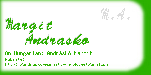 margit andrasko business card
