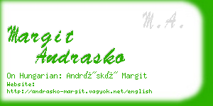 margit andrasko business card